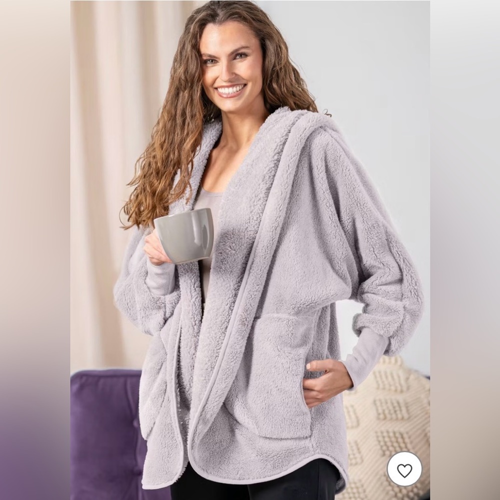 Hello Mello Women's Comfort Zone Oversized Lounge Cardigan Polar Gray Os